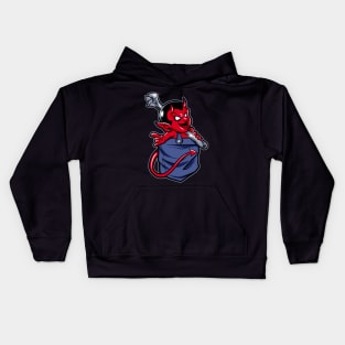 devil on pocket Kids Hoodie